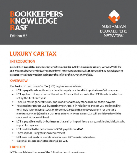 Edition 82 - Luxury Car Tax