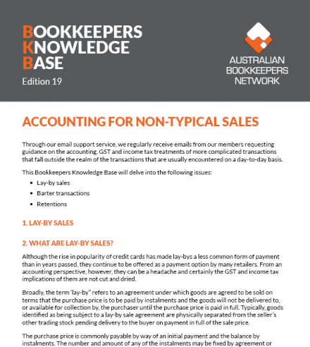 Edition 19 - Accounting for Non-Typical Sales