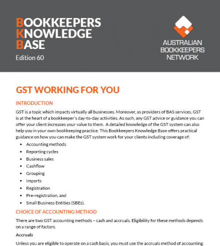Edition 60 - GST Working For You