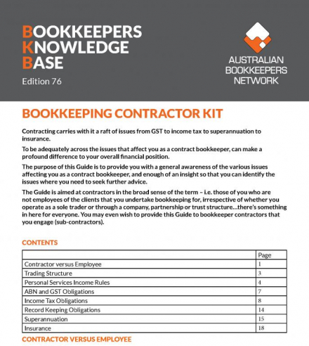 Edition 76 - Bookkeeping Contractor Kit (Special Edition)