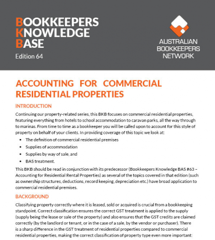 Edition 64 - Accounting for Commercial Residential Properties