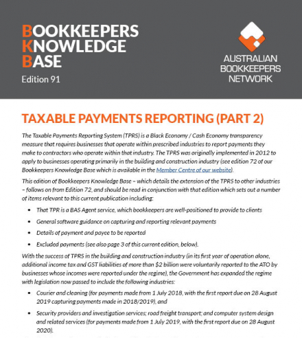 Edition 91 - Taxable Payments Reporting (Part 2)