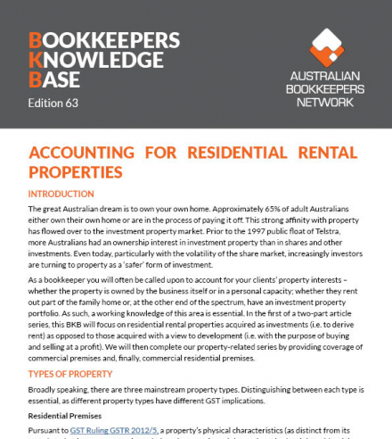 Edition 63 - Accounting for Residential Rental Properties