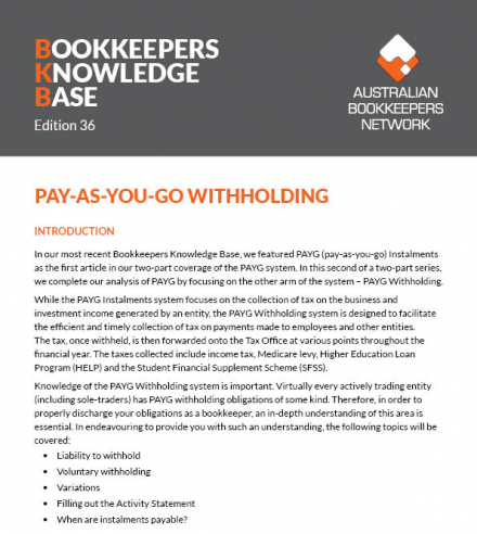 Edition 36 - PAYG Withholding