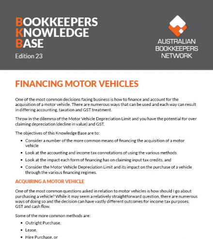 Edition 23 - Financing Motor Vehicles