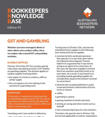 Edition 95 - GST and Gambling