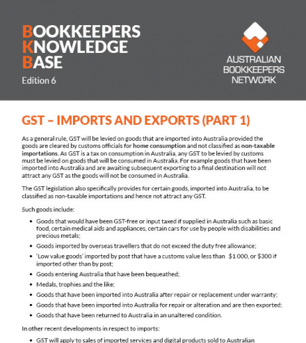 Edition 06 - GST Imports & Exports (Part 1)