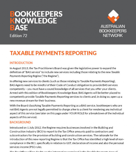Edition 72 - Taxable Payments Reporting