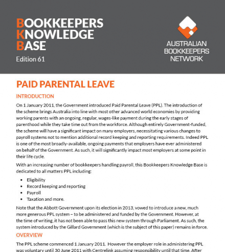 Edition 61 - Paid Parental Leave (PPL)