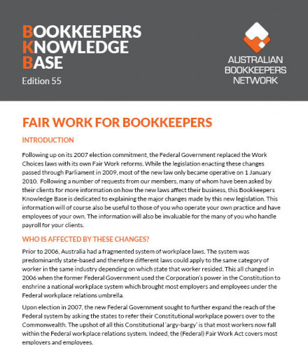 Edition 55 - Fair Work for Bookkeepers