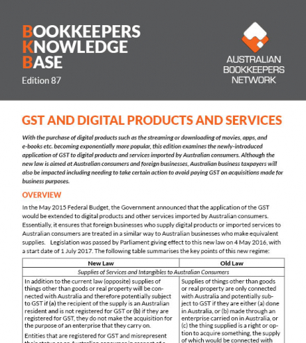 Edition 87 - GST and Digital Products and Services