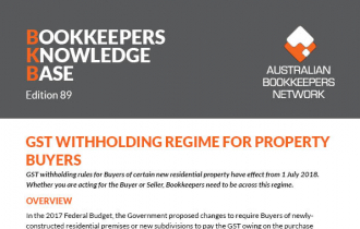 Edition 89 - GST Withholding Regime for Property Buyers