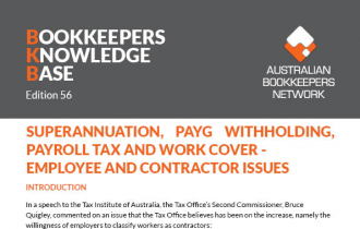 Edition 56 - Superannuation, PAYG Withholding, Payroll Tax and Work Cover - Employee and Contractor Issues